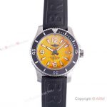 BLS Factory Copy Breitling 44mm Super Ocean Yellow Dial Rubber Strap Watch